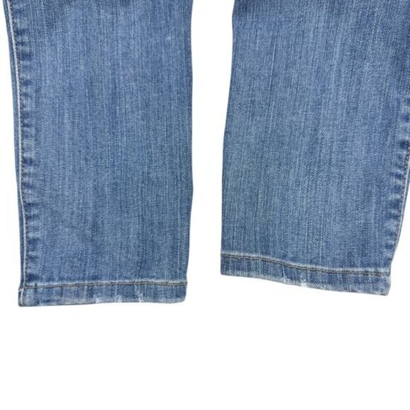 GUESS Distressed Tapered Leg Denim Overall Sz 23 Blue - Picture 10 of 10